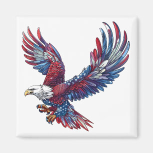 Cartoon of an eagle, 4th of July concept Magnet