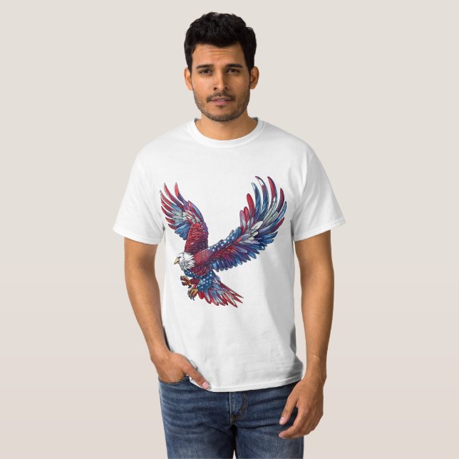 Cartoon of an eagle, 4th of July concept T-Shirt (Front Full)