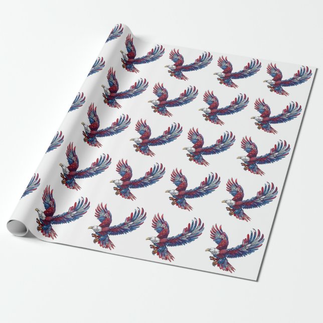 Cartoon of an eagle, 4th of July concept Wrapping Paper (Unrolled)
