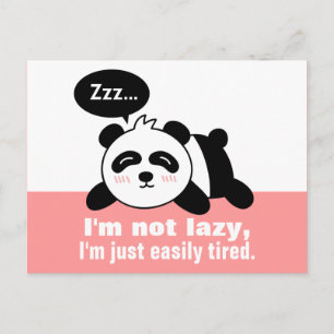 Cartoon of Cute and Lazy Panda Postcard