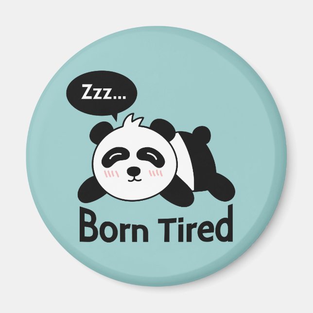 Cartoon of Cute Sleeping Panda Magnet (Front)