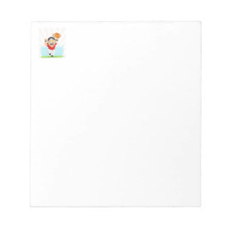 Cartoon of Happy Football Player Notepad