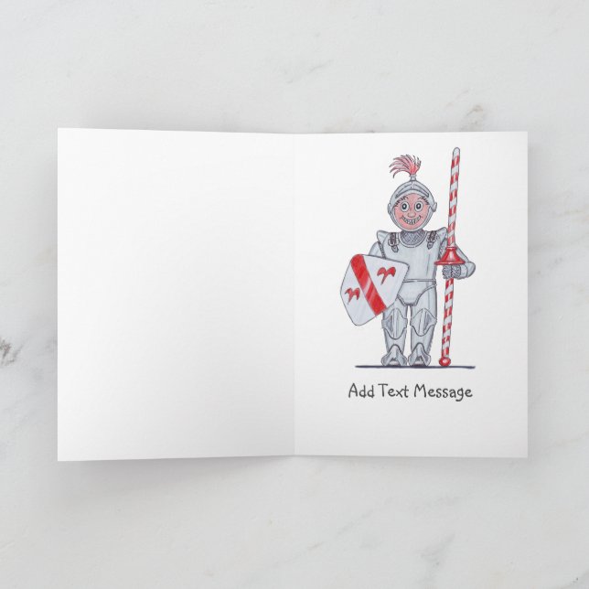 Cartoon of Knight in armour Card (Inside)