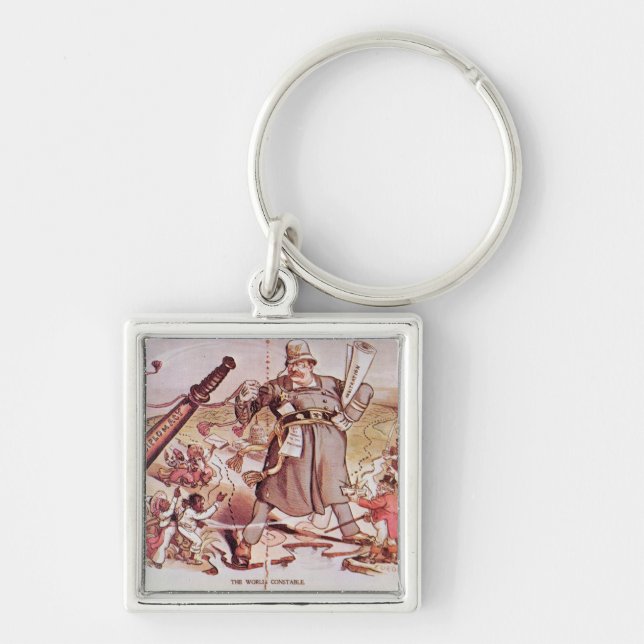 Cartoon of President Roosevelt Key Ring (Front)