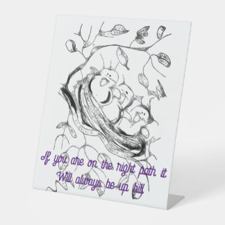 Cartoon of some little baby birds with a thought pedestal sign