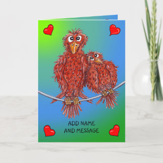 Cartoon of two birds card