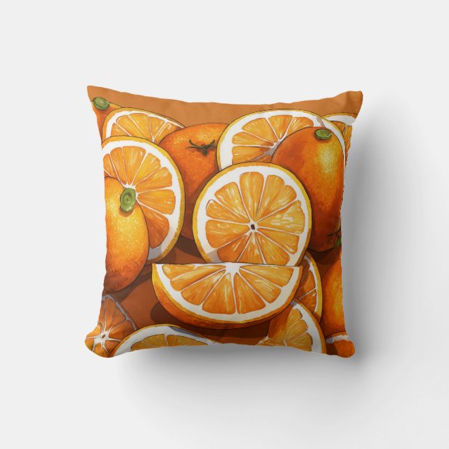 Cartoon Oil Paint Orange  Cushion (Front)