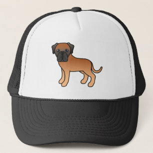 Cartoon Old English Mastiff Dog In Apricot Coat Trucker Hat