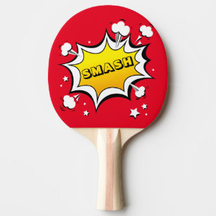 Cartoon OOPS And SMASH  Ping Pong Paddle