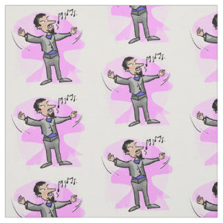 Cartoon opera male singer colourful fabric