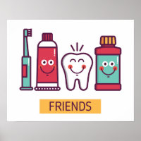 Cartoon Oral Care Friends