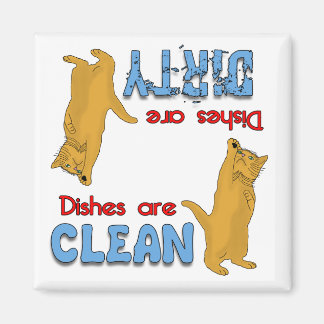 Cartoon Orange Cat Lovers Dishwasher Magnet