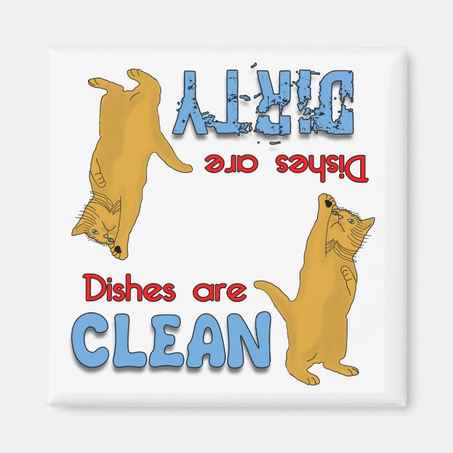 Cartoon Orange Cat Lovers Dishwasher Magnet (Front)