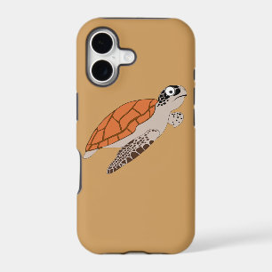 cartoon orange sea turtle
