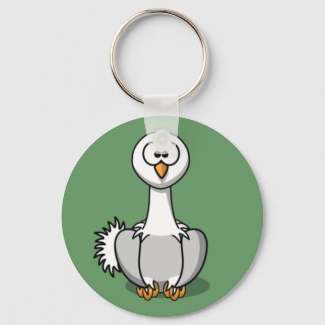 Cartoon Ostrich Key Ring (Front)