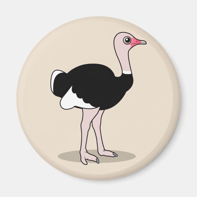 Cartoon Ostrich Magnet (Front)