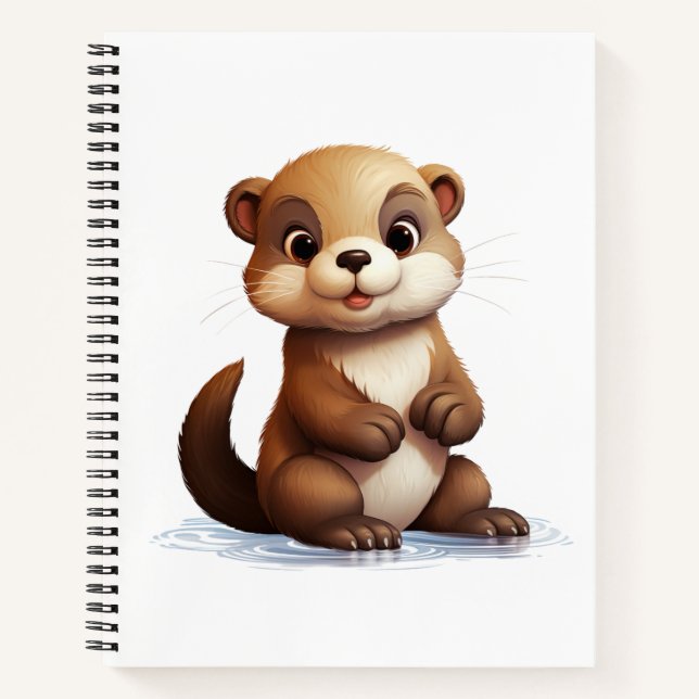 Cartoon otter illustration notebook (Front)