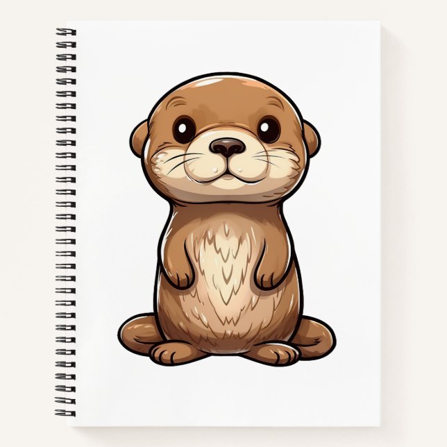 Cartoon otter illustration notebook (Front)