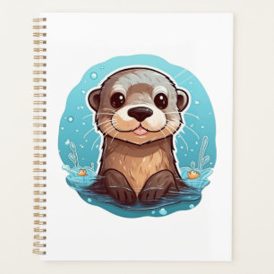 Cartoon otter illustration planner