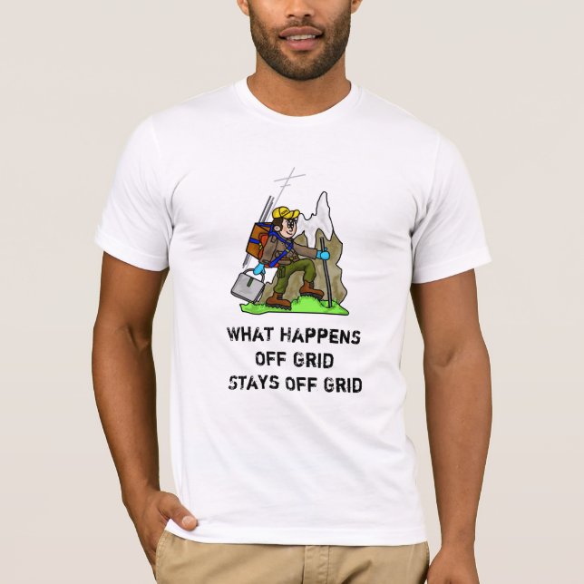 Cartoon Outdoor Hiking Off-Grid T-shirt  Customise (Front)