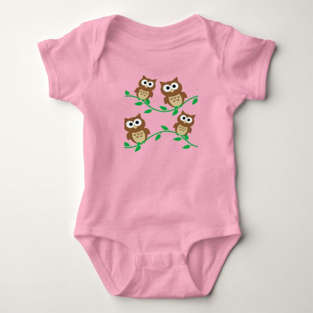 cartoon owl babysuit baby bodysuit (Front)