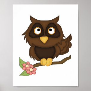 Cartoon Owl (brown) Poster
