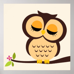 Cartoon Owl Children's Wall Art