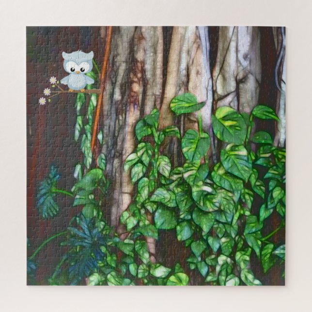 Cartoon Owl in Banyan Tree   Jigsaw Puzzle (Vertical)