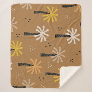 Cartoon palm trees, Scandinavian kids pattern. Sherpa Blanket