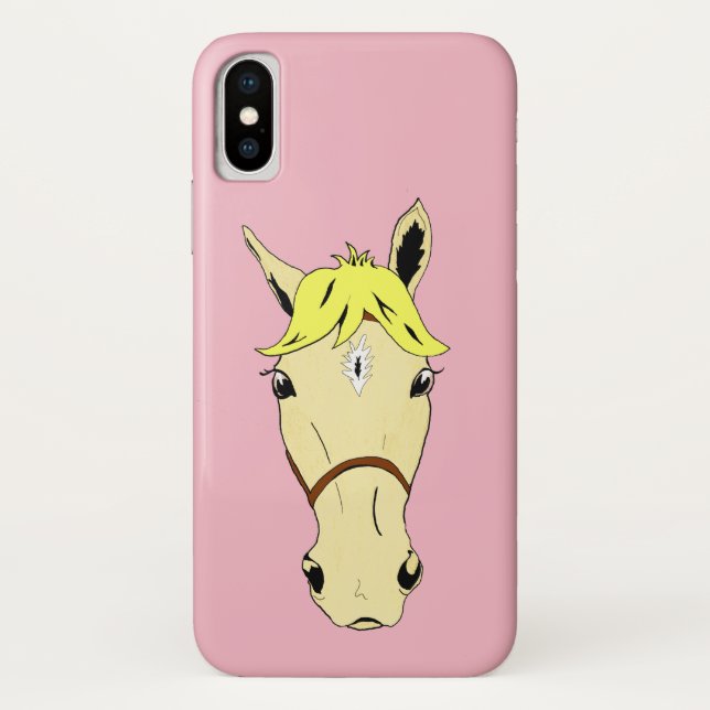 Cartoon Palomino Pony on Pink Case-Mate iPhone Case (Back)