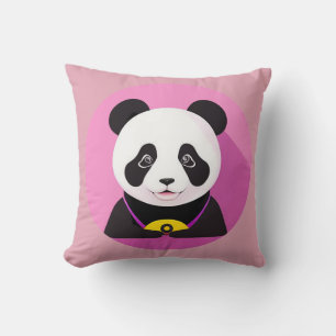 Cartoon Panda Colourful Illustration Cushion