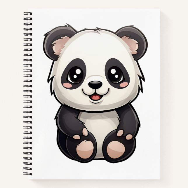 Cartoon panda illustration notebook (Front)