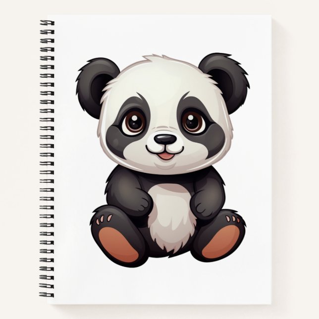 Cartoon panda illustration notebook (Front)