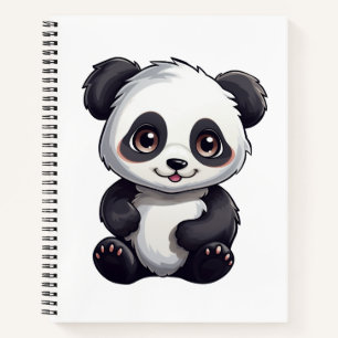 Cartoon panda illustration notebook