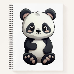 Cartoon panda illustration notebook