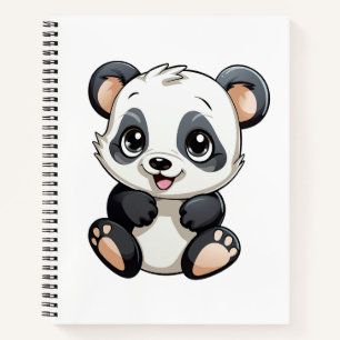 Cartoon panda illustration notebook