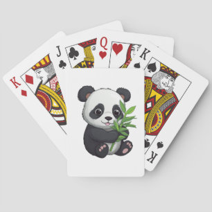 Cartoon panda illustration playing cards