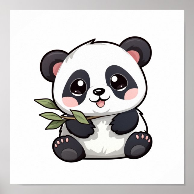 Cartoon panda illustration poster (Front)
