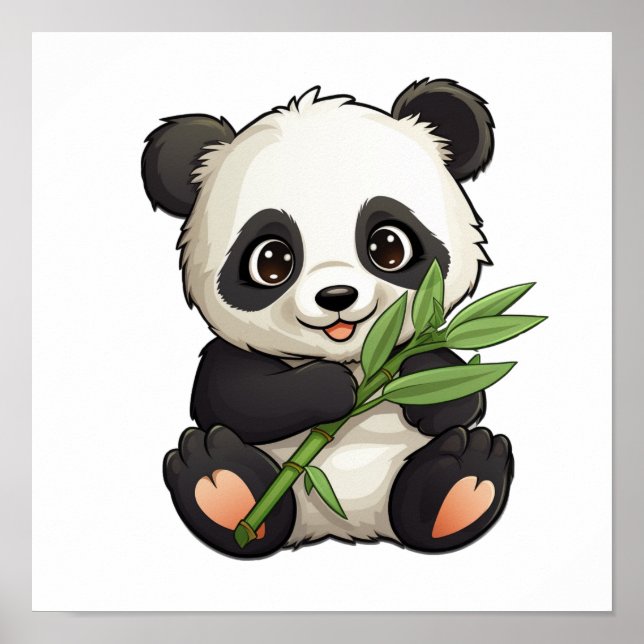 Cartoon panda illustration poster (Front)