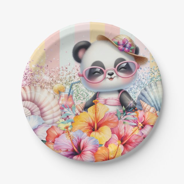 Cartoon Panda Party Plate (Front)