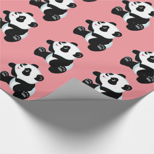 cartoon panda wrapping paper