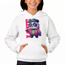 CARTOON PANDAS KIDS HOODIE