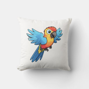 Cartoon parrot illustration cushion