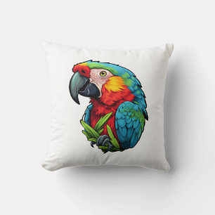 Cartoon parrot illustration cushion