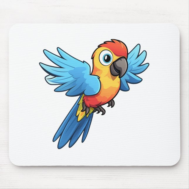 Cartoon parrot illustration mouse pad (Front)