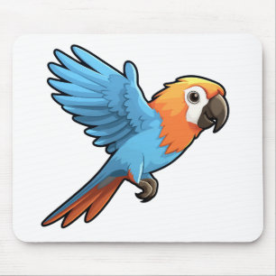 Cartoon parrot illustration mouse pad
