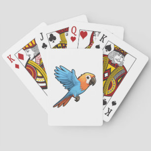 Cartoon parrot illustration playing cards