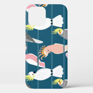 Cartoon Parrots: Cute Seamless Pattern iPhone 12 Case