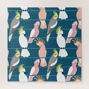 Cartoon Parrots: Cute Seamless Pattern Jigsaw Puzzle