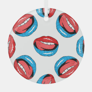 Cartoon Patch Badges: Retro Pop Glass Tree Decoration